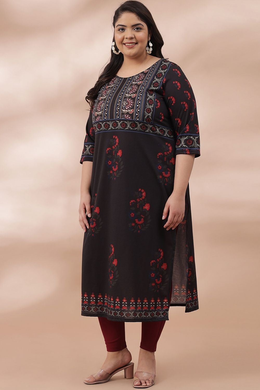 Ornate Black Printed Kurta