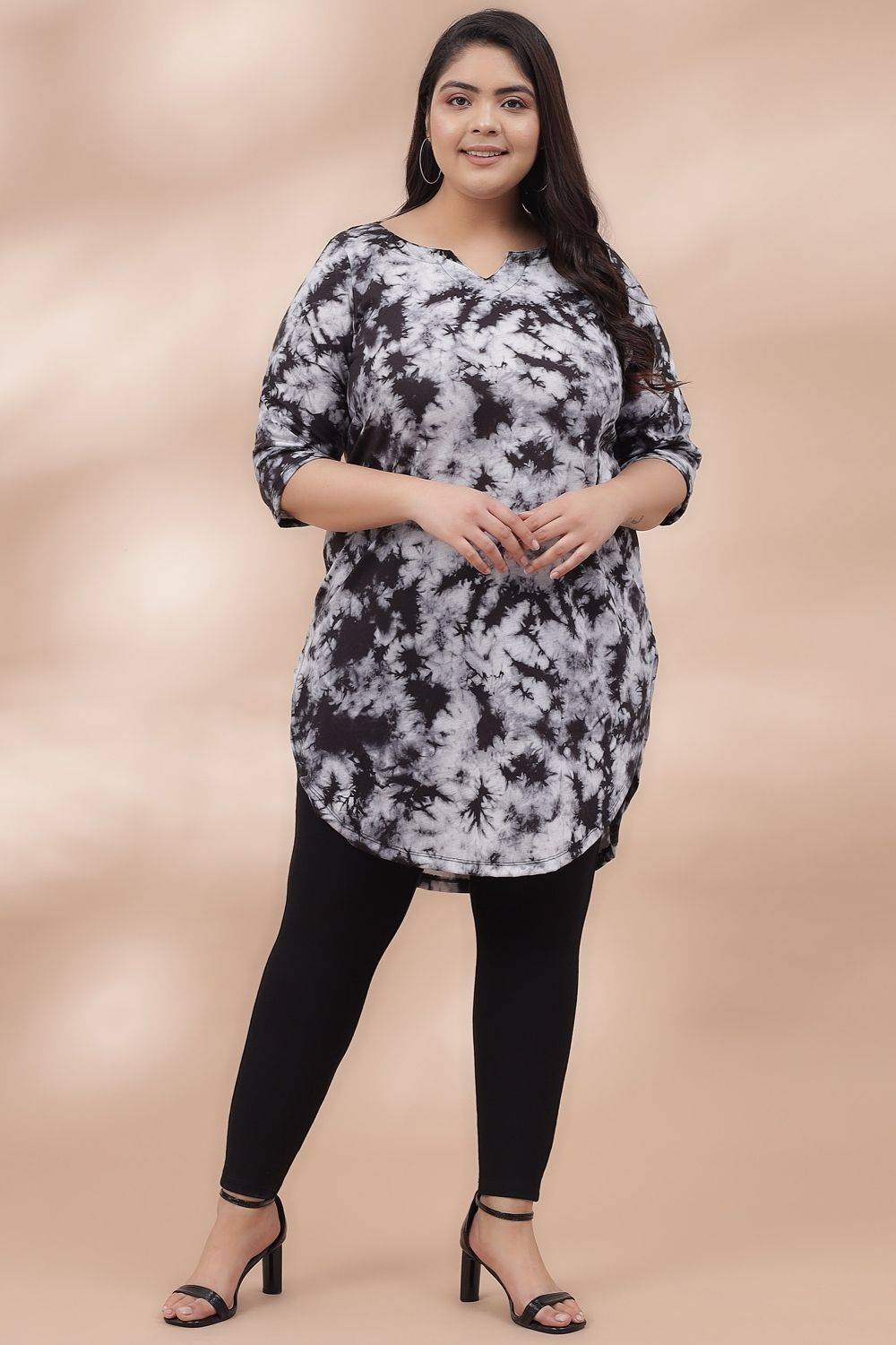 Black Tie Dye Longline Tunic
