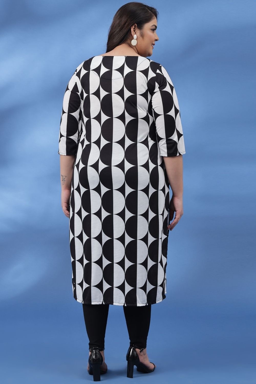 Black White Circe Luxe Printed Kurti