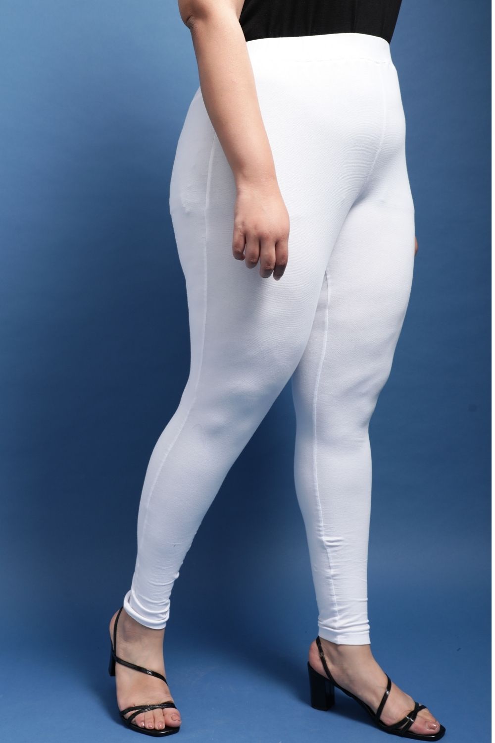 Plus Size White Basic Leggings