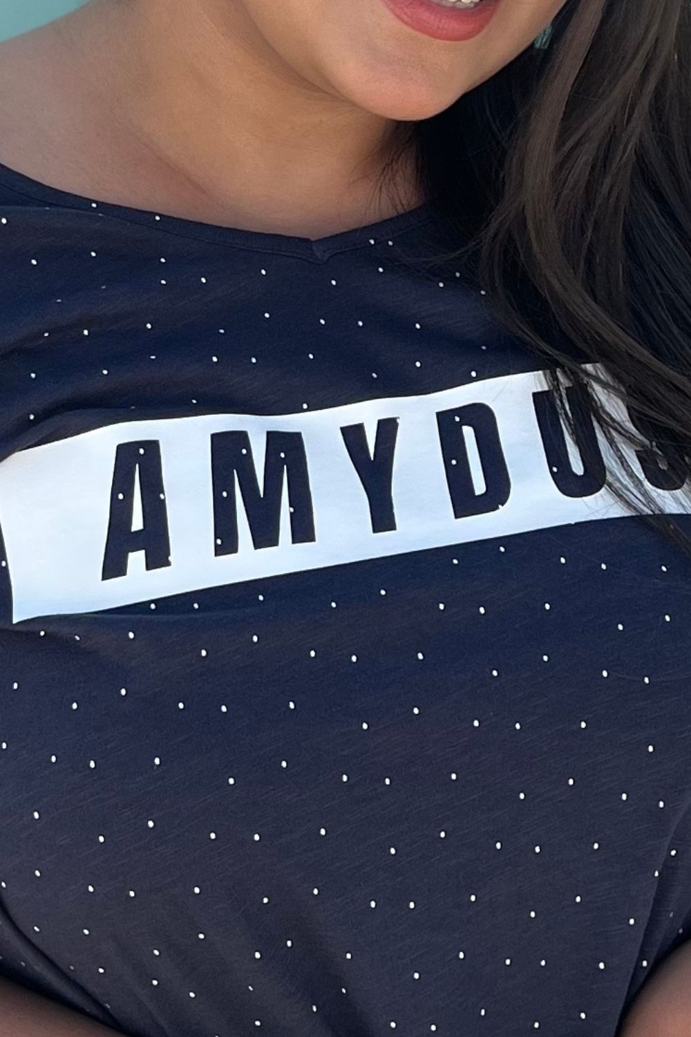 Navy Polka Tshirt