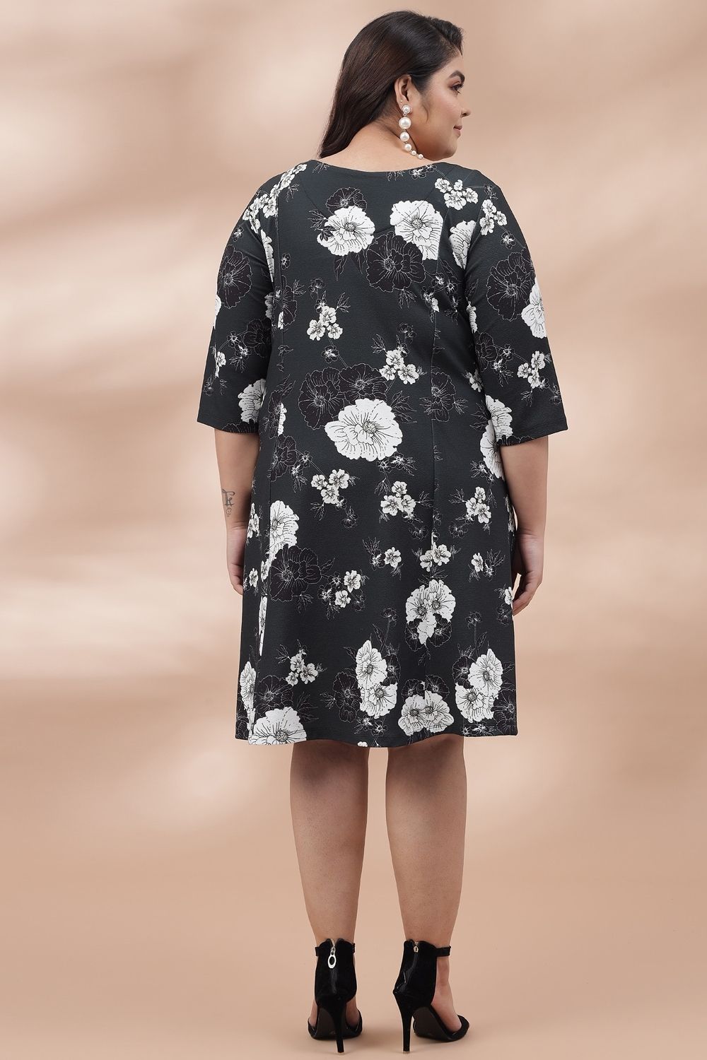 Deep Green Floral Printed Dress