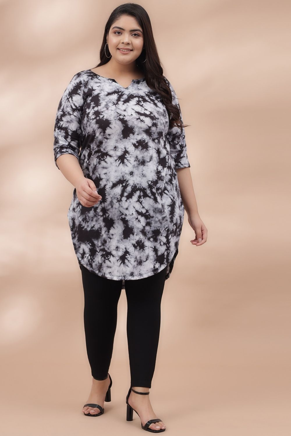 Black Tie Dye Longline Tunic