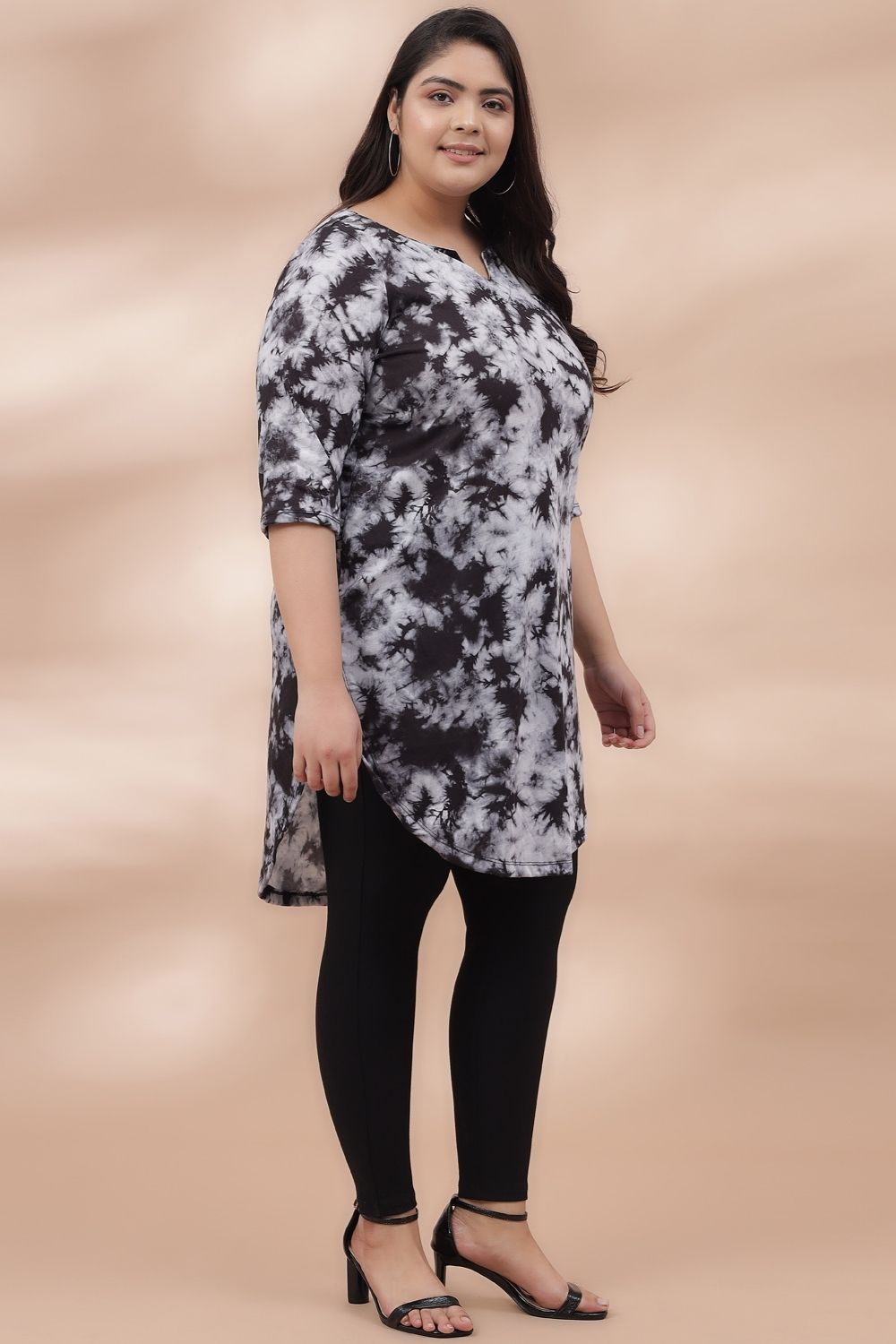 Black Tie Dye Longline Tunic