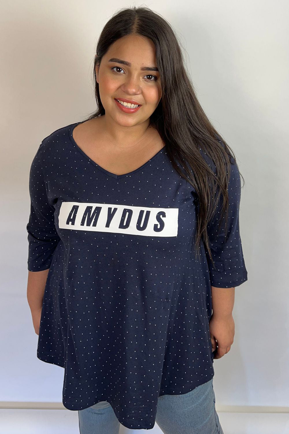 Navy Polka Tshirt