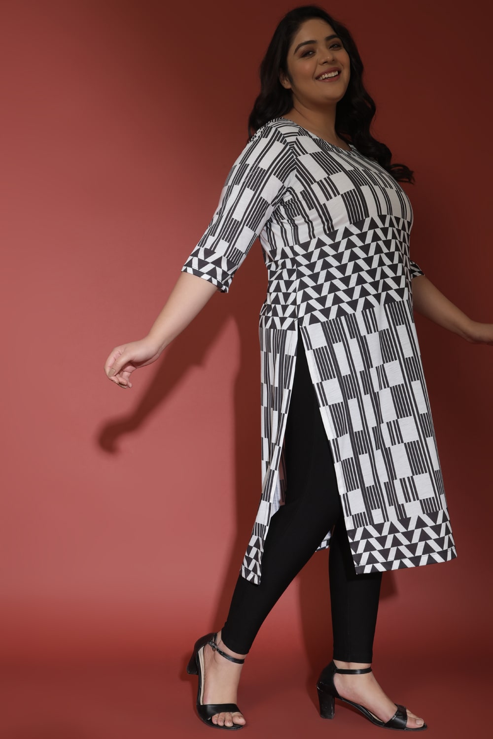 Monochrom Pattern Play Kurti