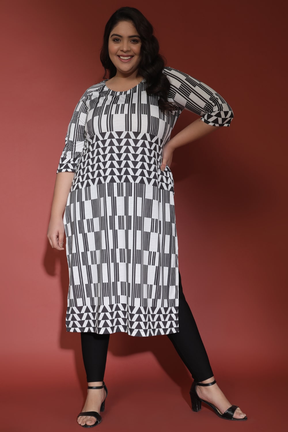 Monochrom Pattern Play Kurti