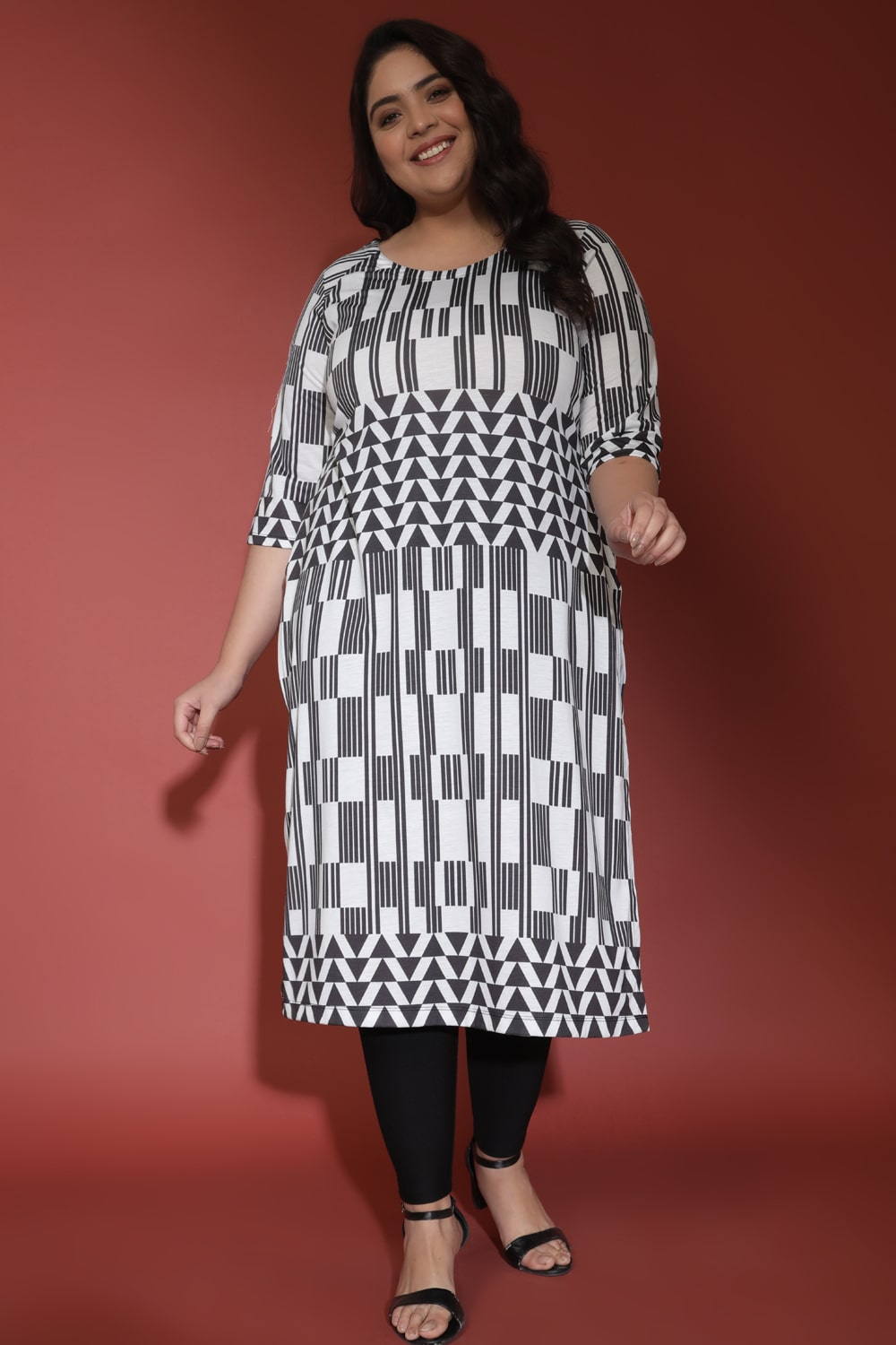 Monochrom Pattern Play Kurti