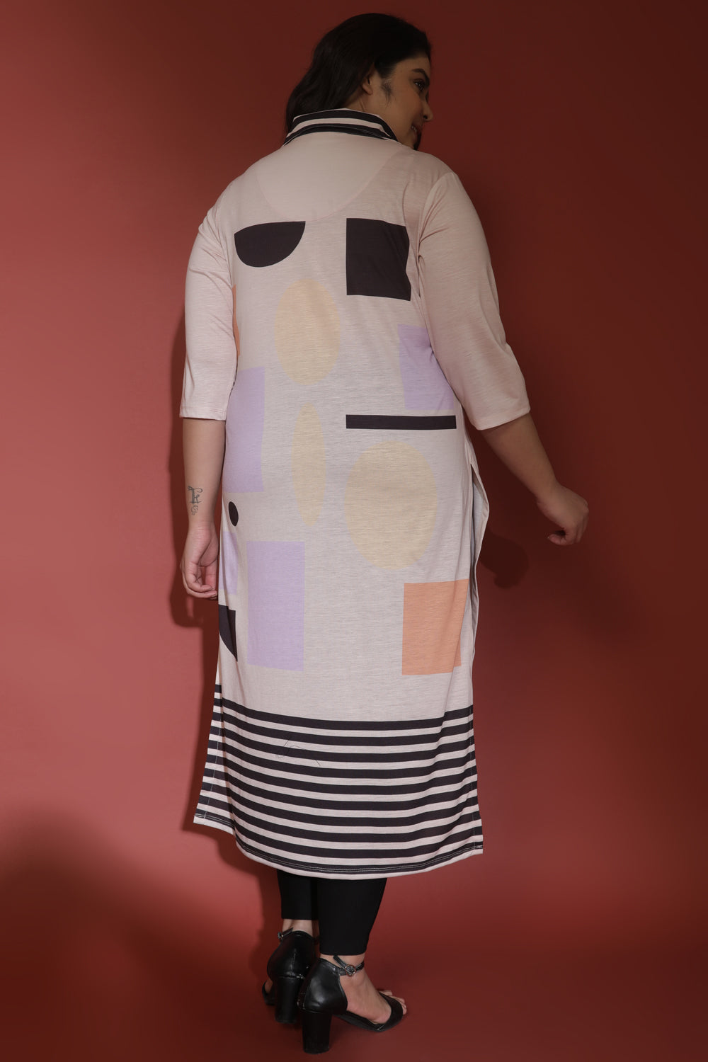 Geometric Modern Art Printed Kurta for Women
