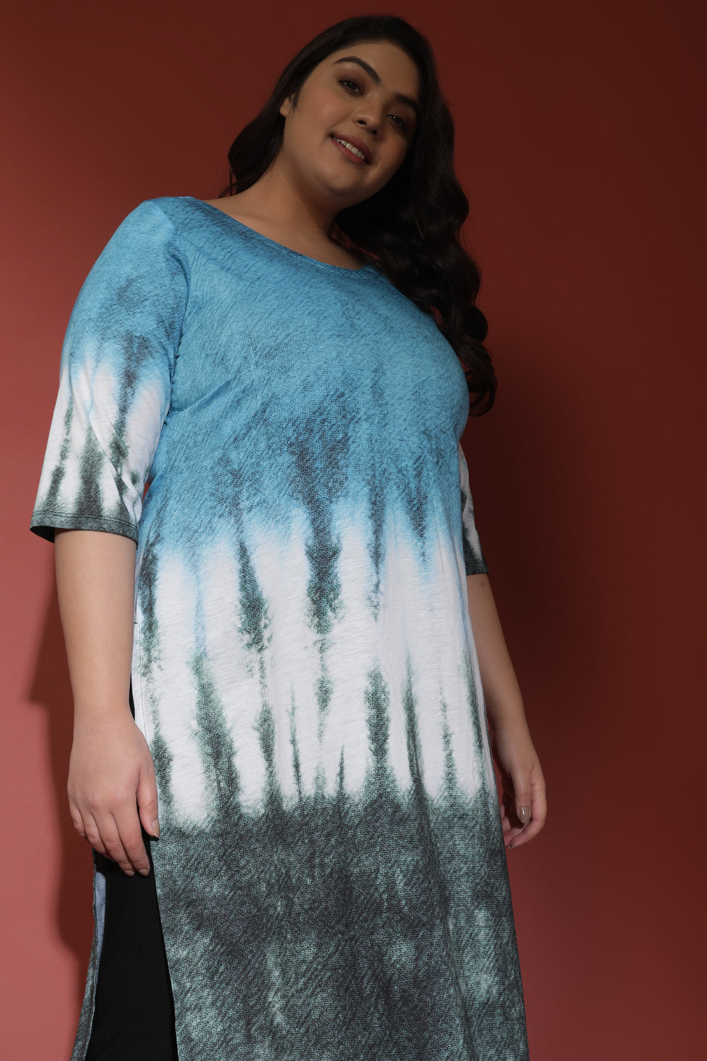 Blue Tie Dye Printed Kurti