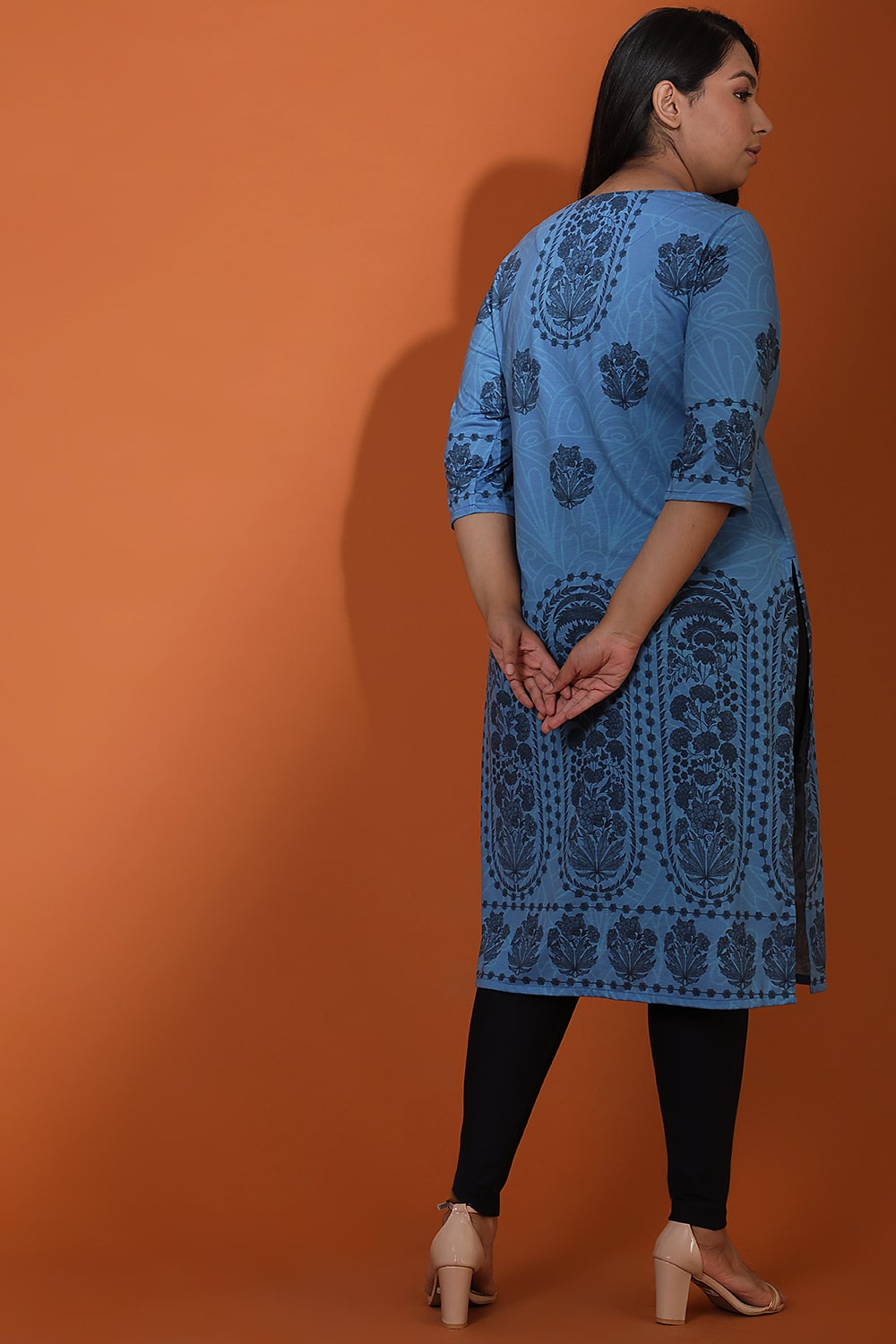 Blue Ethnic Print Kurti for Women