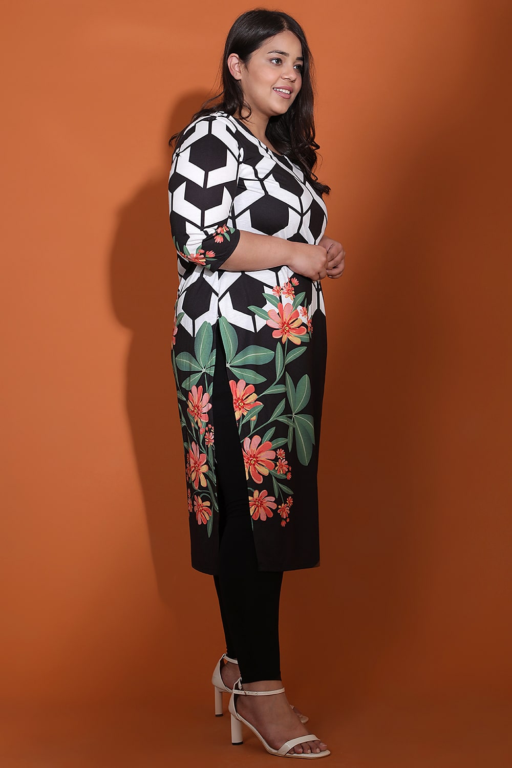 From In Floral Printed Kurti