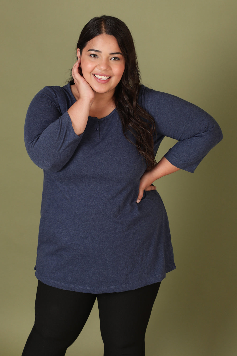 Denim Blue Henley Tshirt