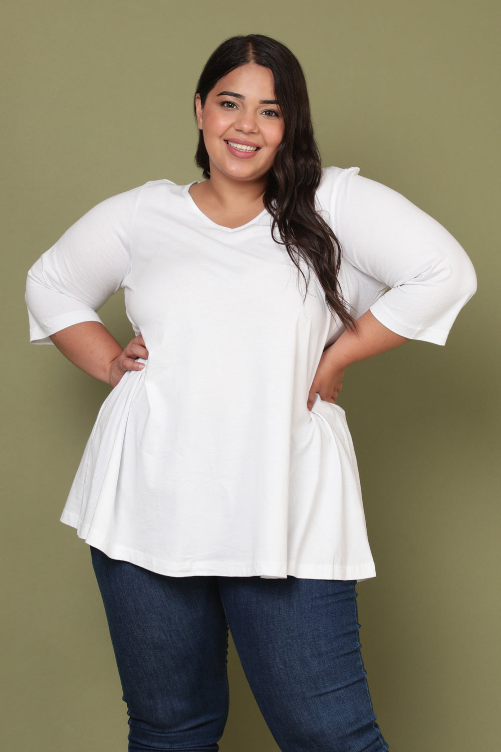 Buy White A Line Tee