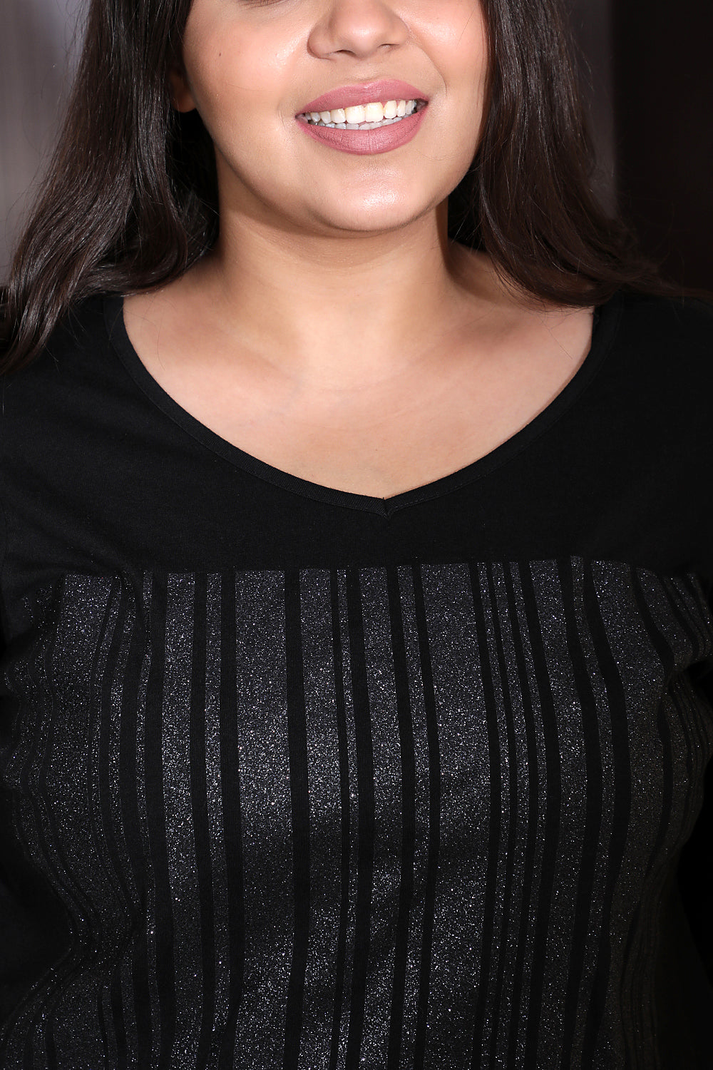Plus Size Barcoded Party Wear Tshirt
