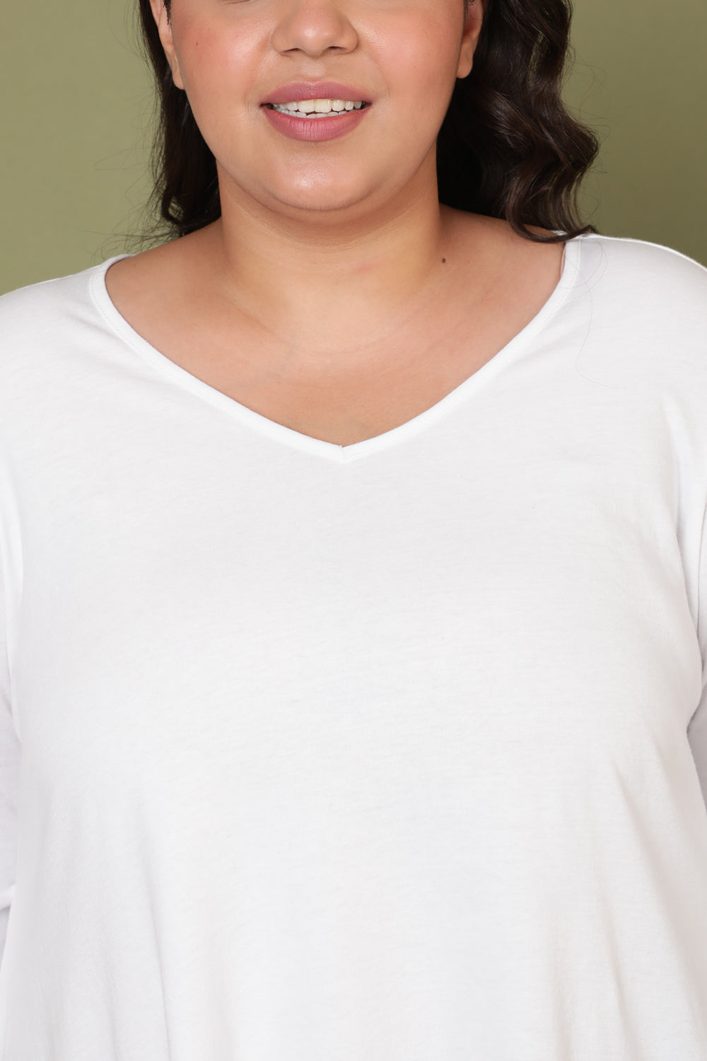 Plus Size White A Line Tee