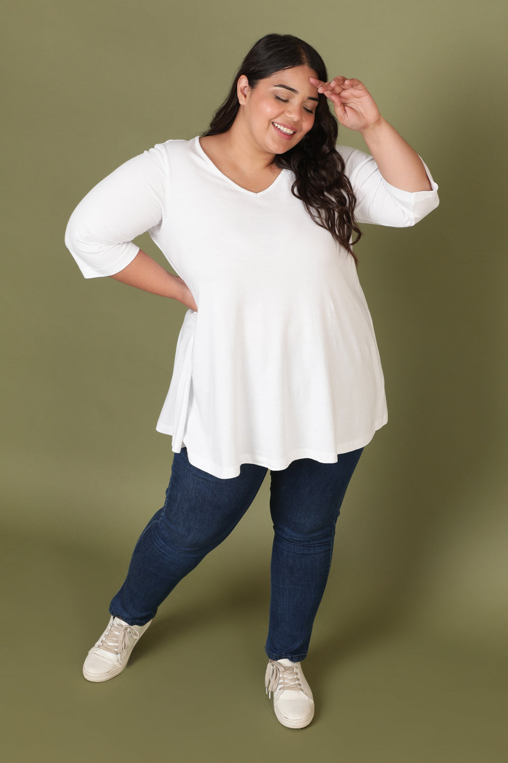 White A Line Tee