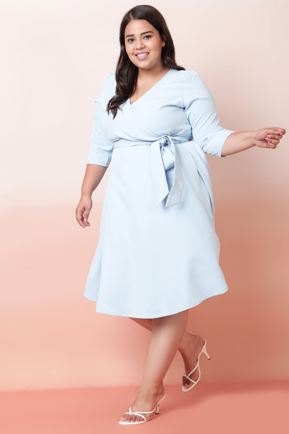 Buy Ice Blue Wrap Dress