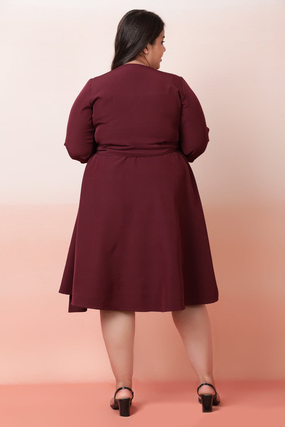 Wine True Wrap Dress