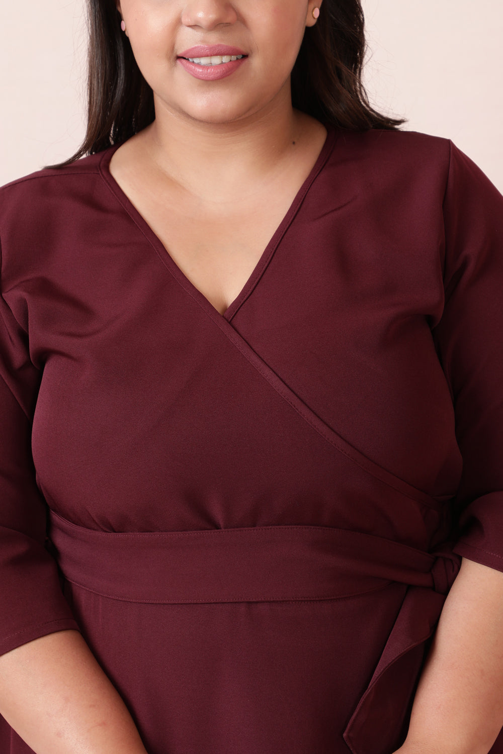 Wine True Wrap Dress