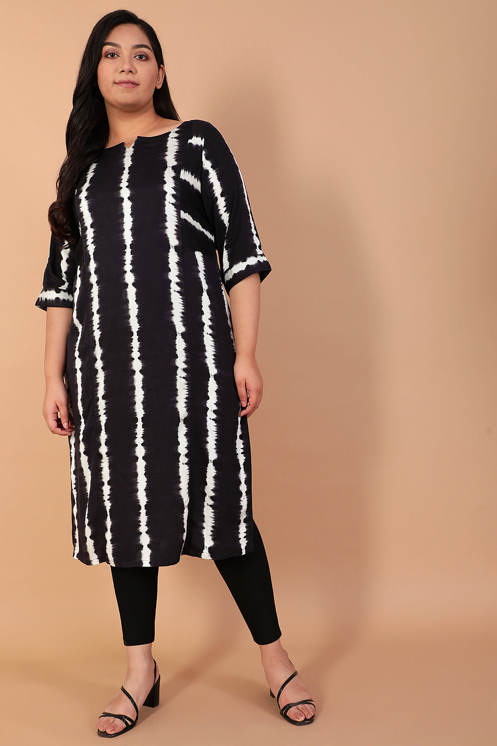 Black TieDye Stripe Play Kurta