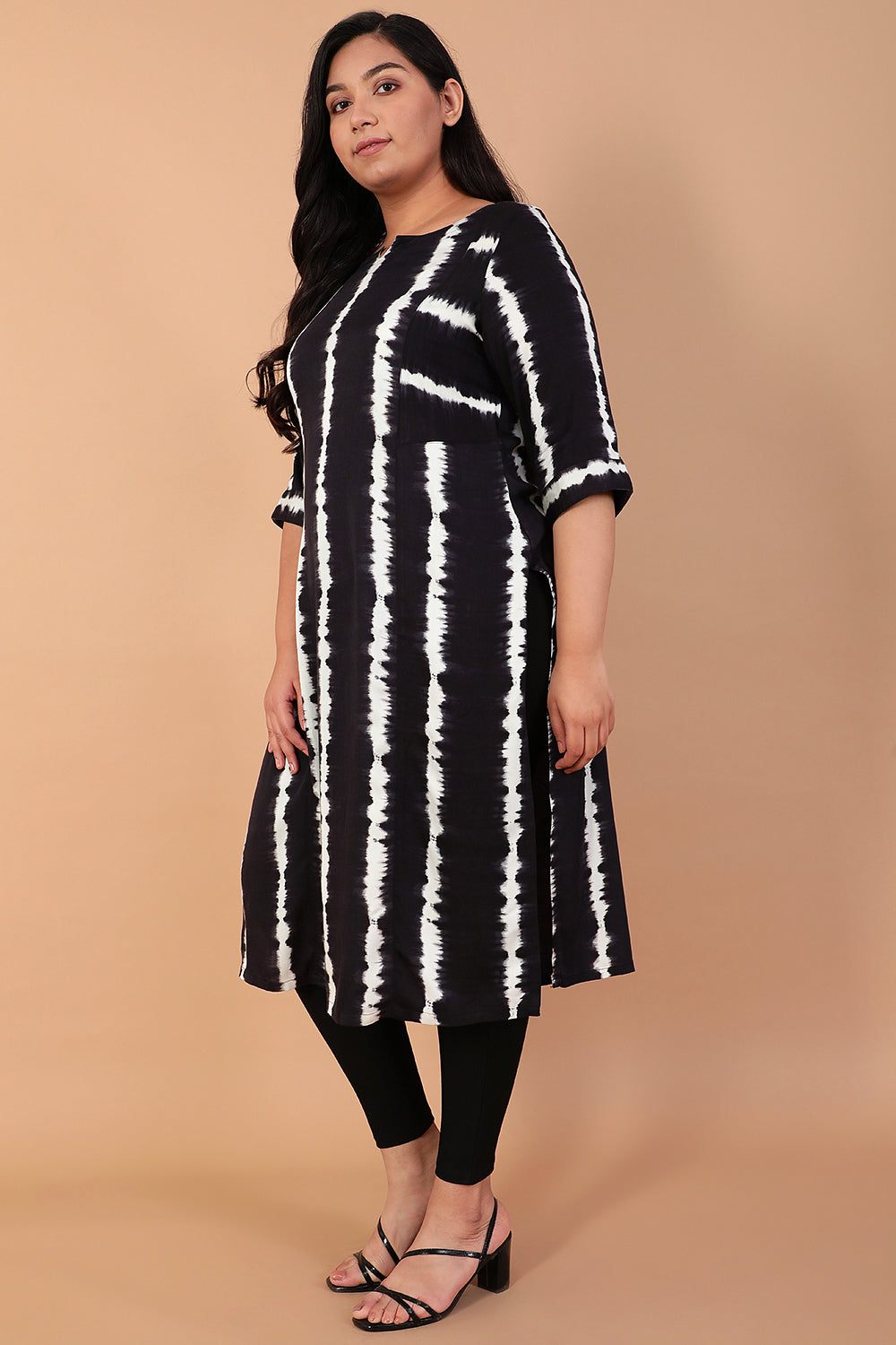Black TieDye Stripe Play Kurta