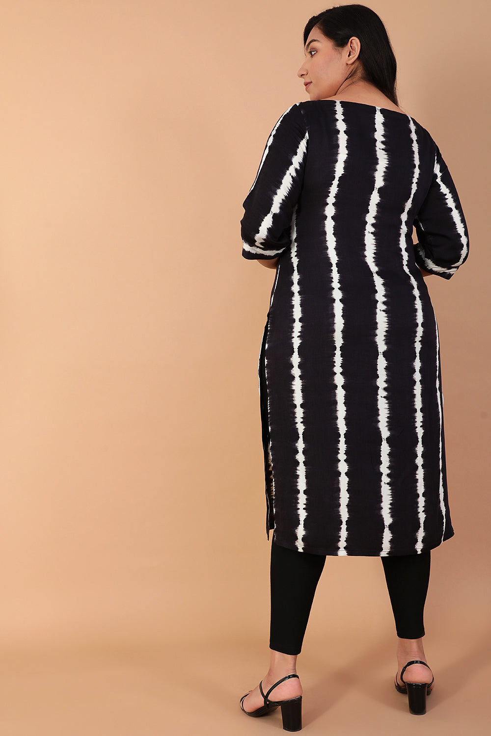 Black TieDye Stripe Play Kurta