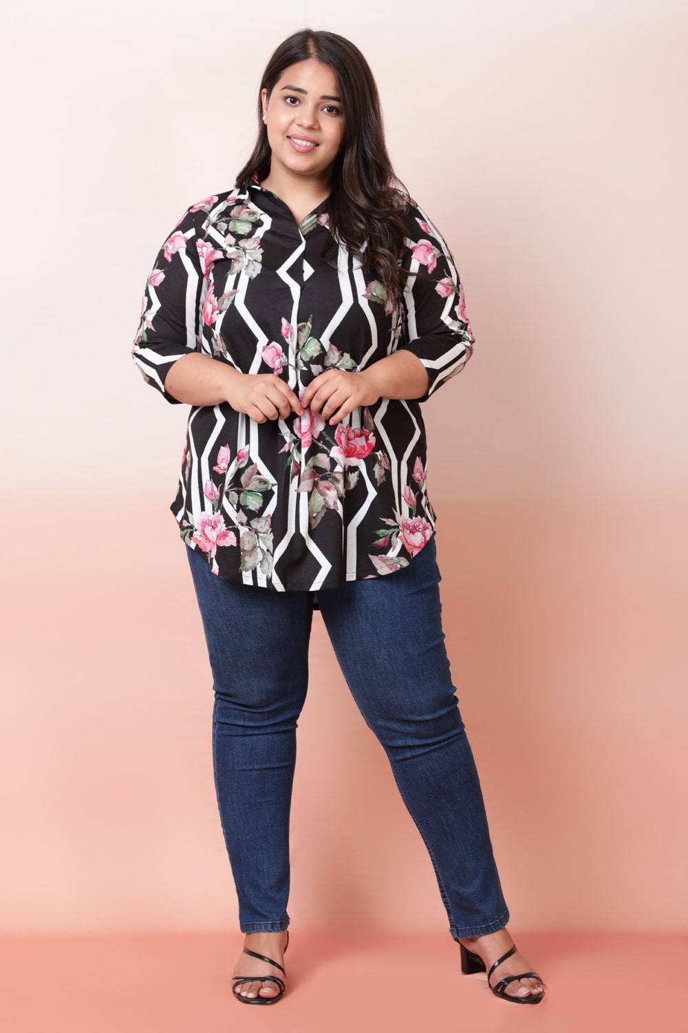 Buy Aquarelle Black Centre Pleat Top