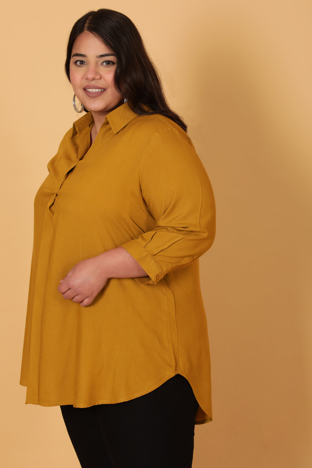 Yellow Centre Pleat Top