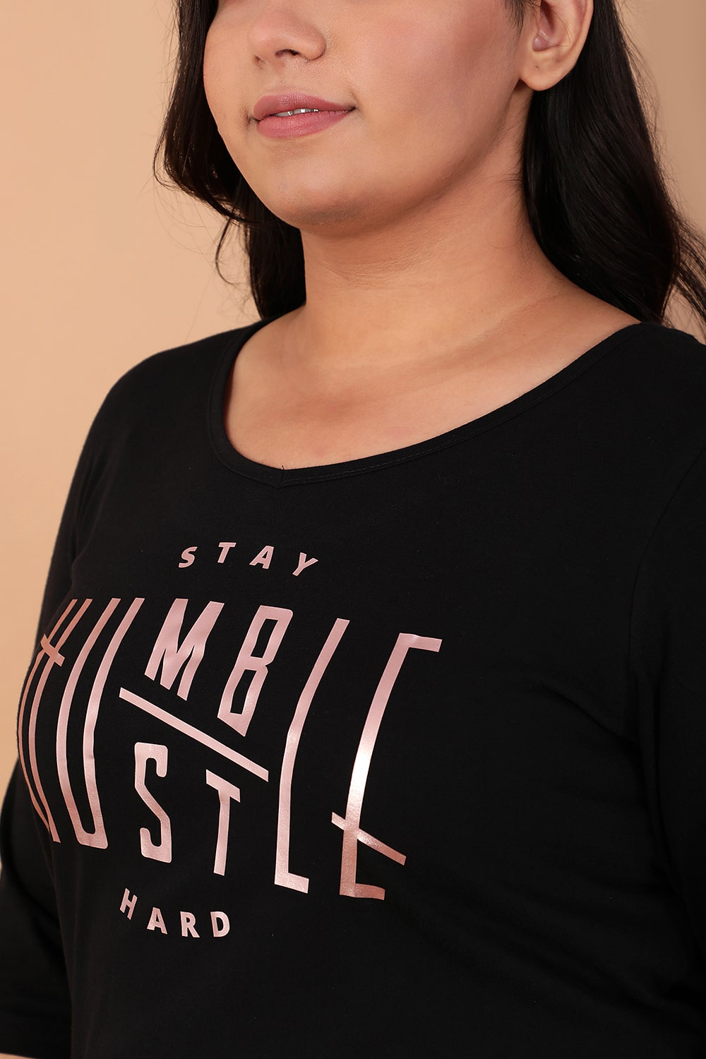 Humble Hustle Black Tshirt for Women