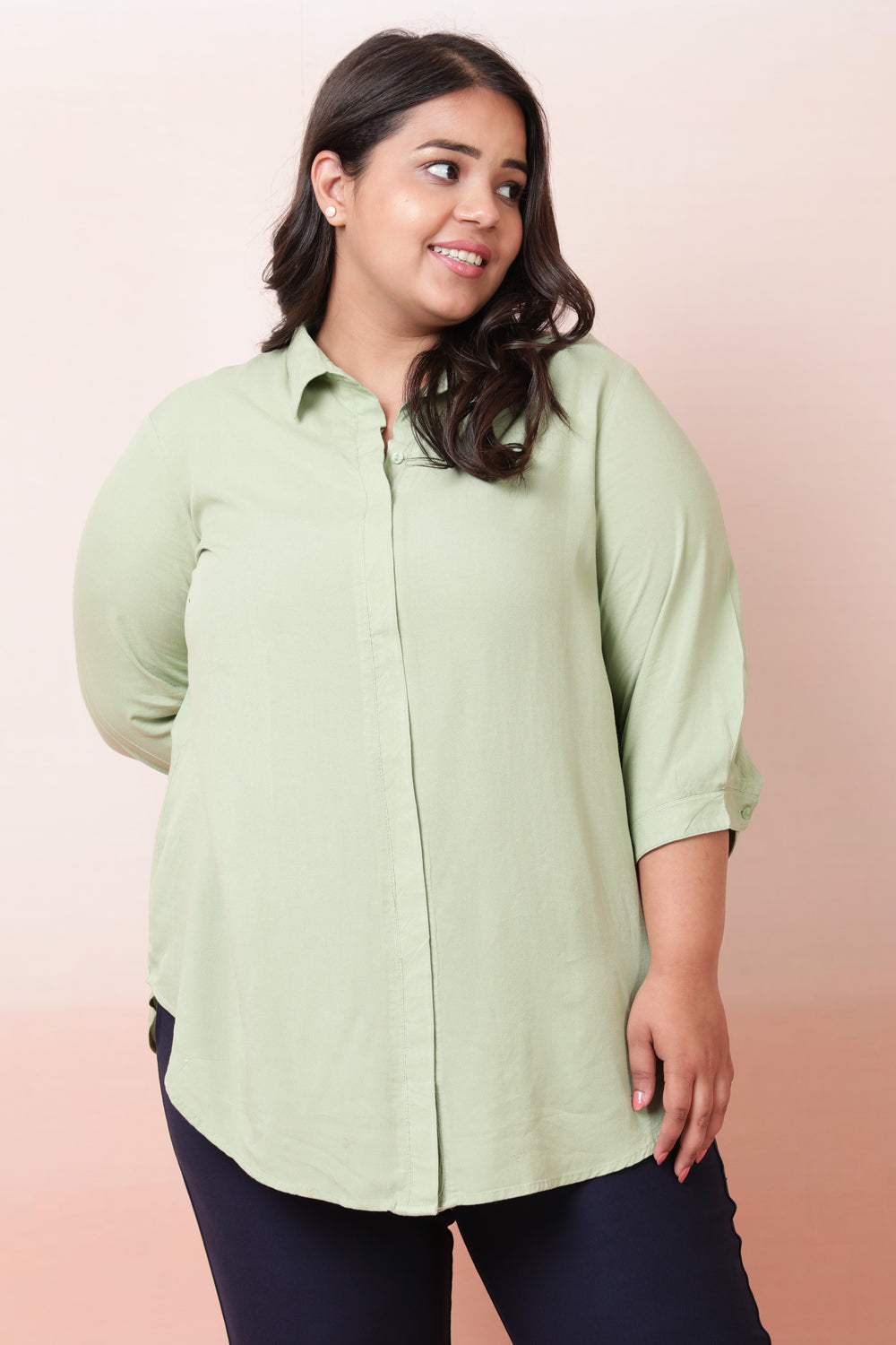 Plus Size Light Green Shirt Online in India