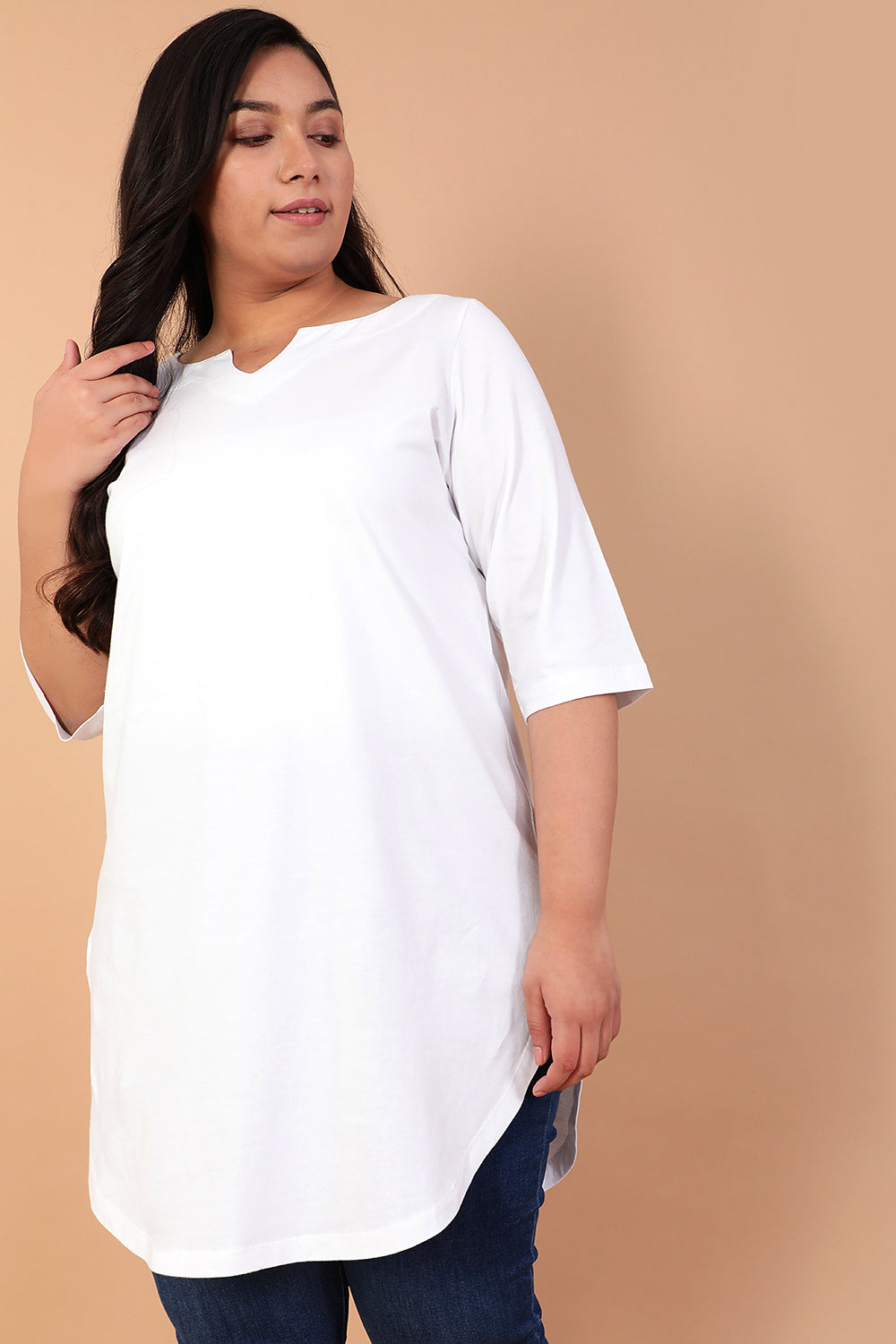 Buy White Longline Tunic