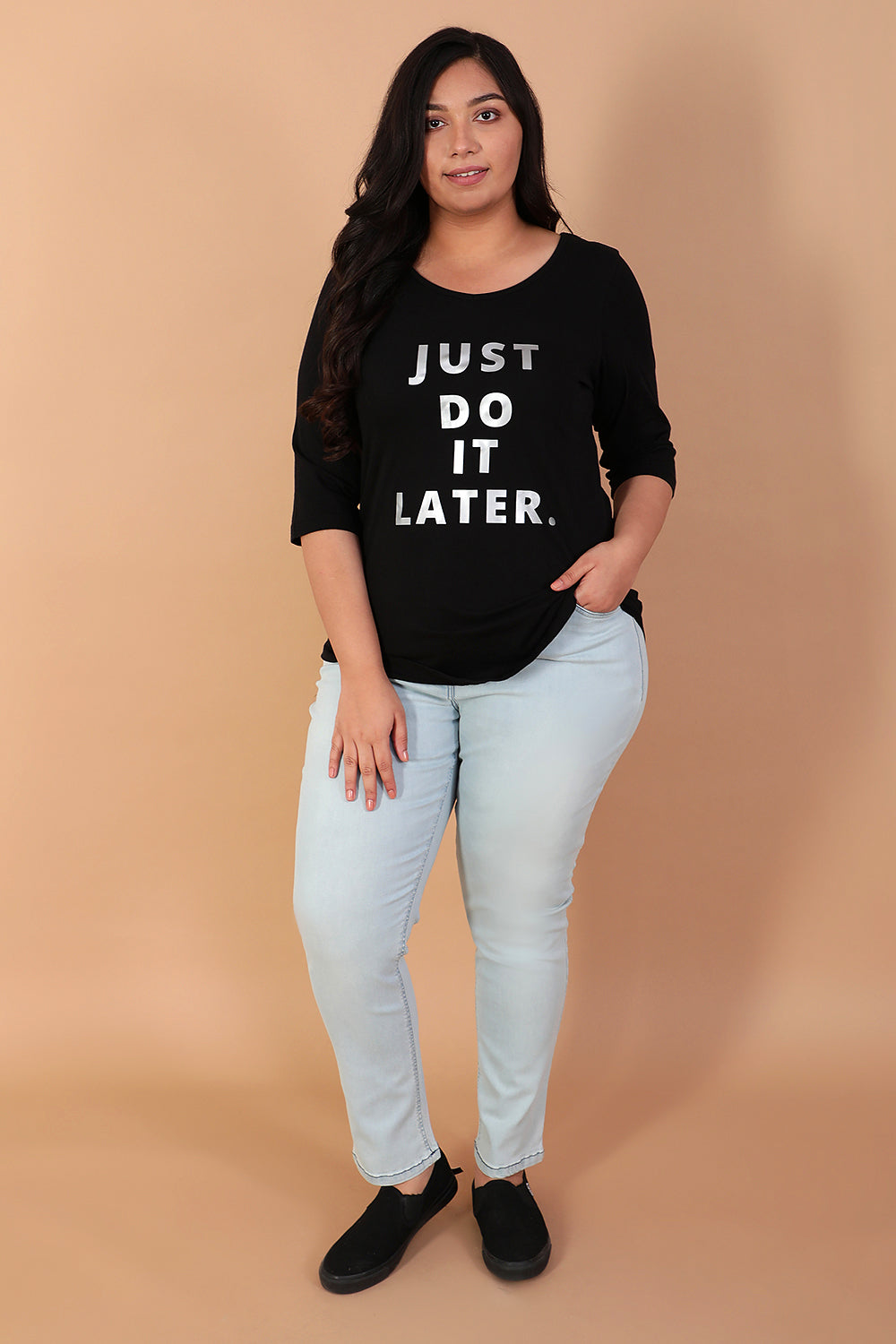 Buy Just Do It Later Black Tshirt
