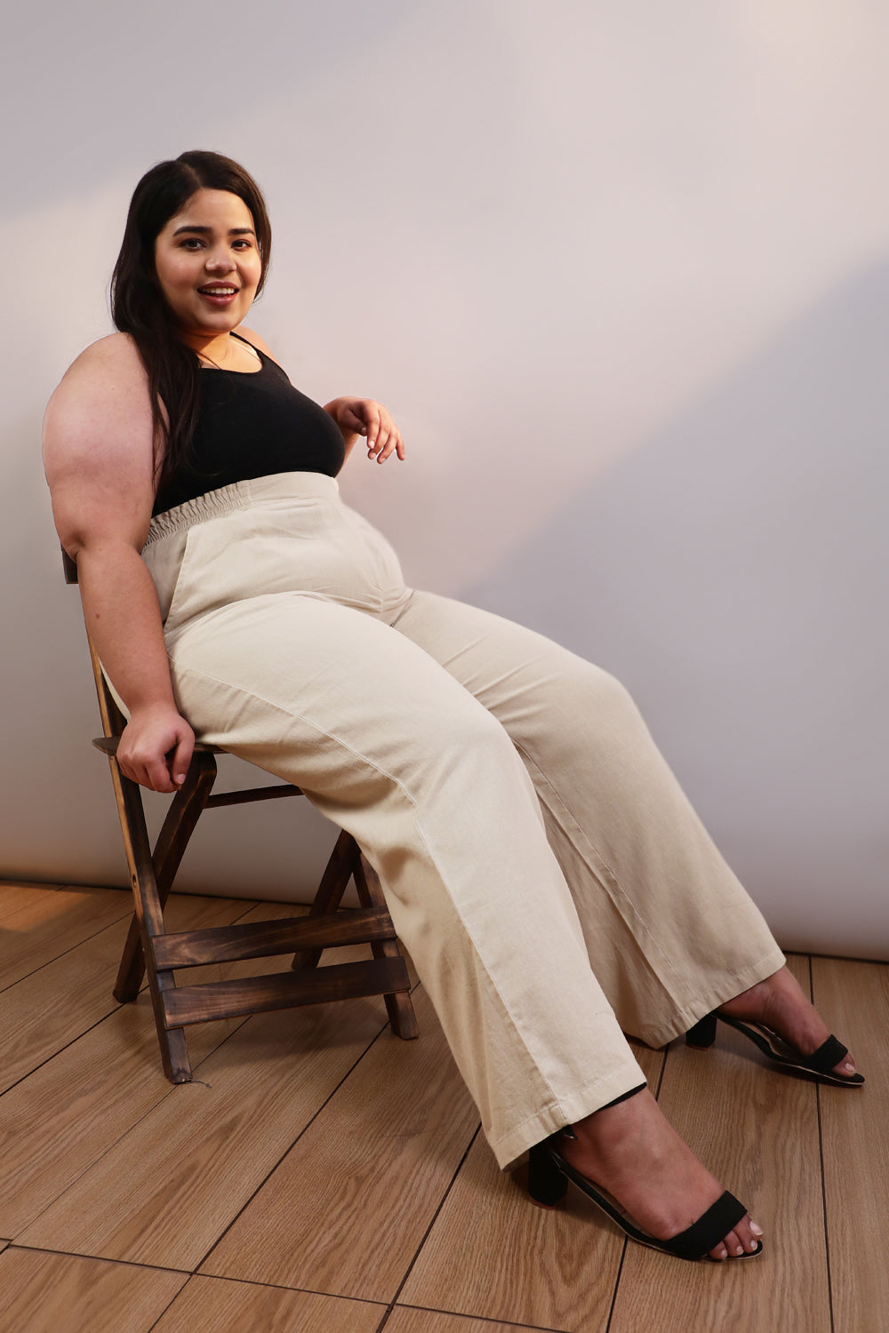 Cream Cotton Linen Pants