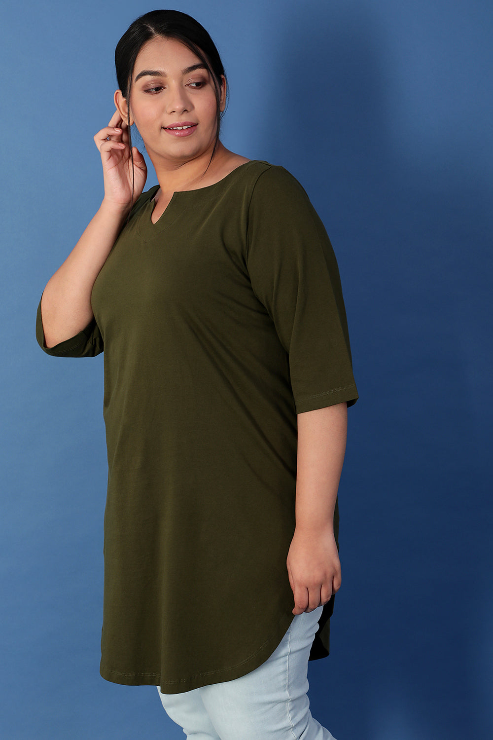 Olive Longline Tunic