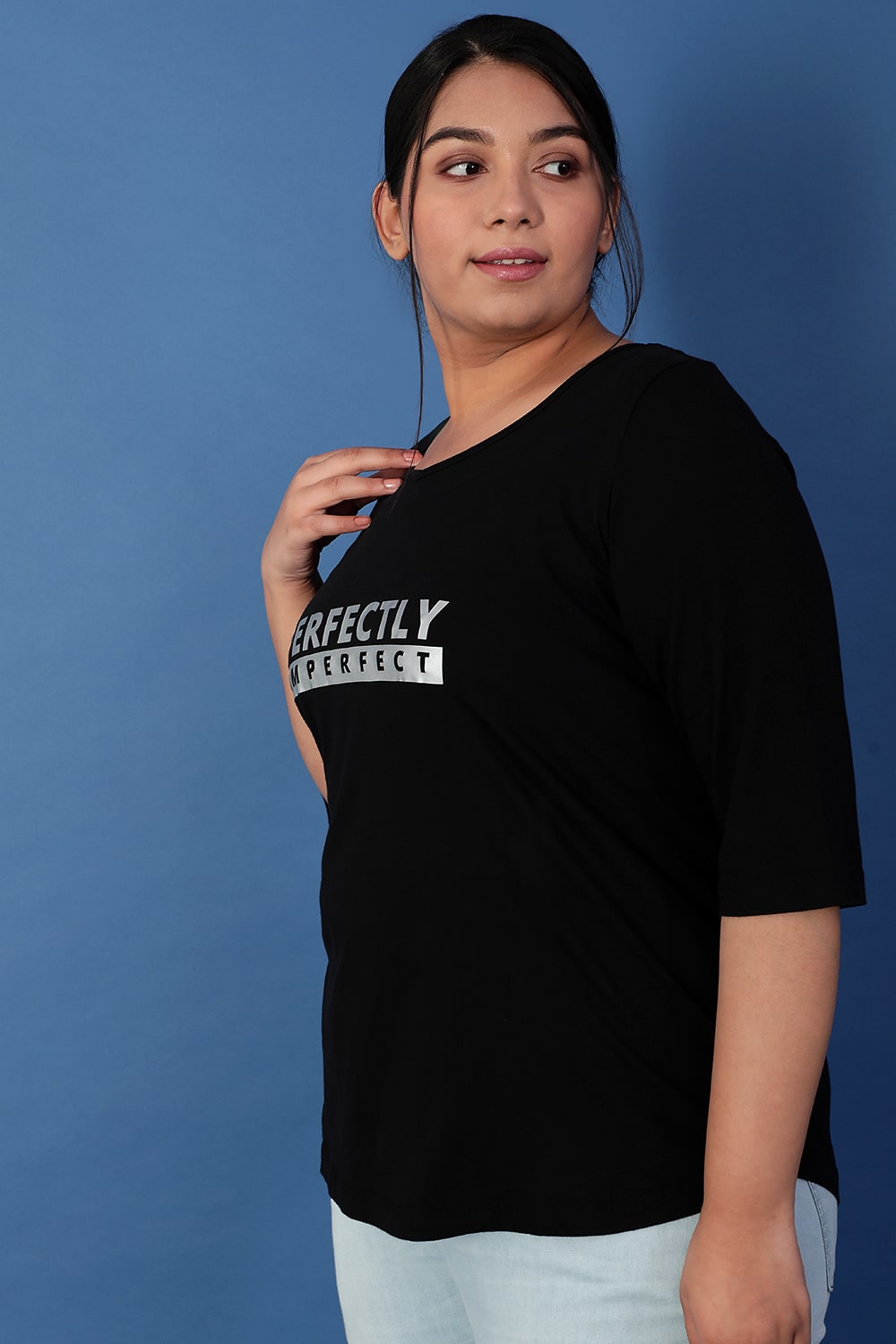 Plus Size Perfectly Imperfect Black Tshirt