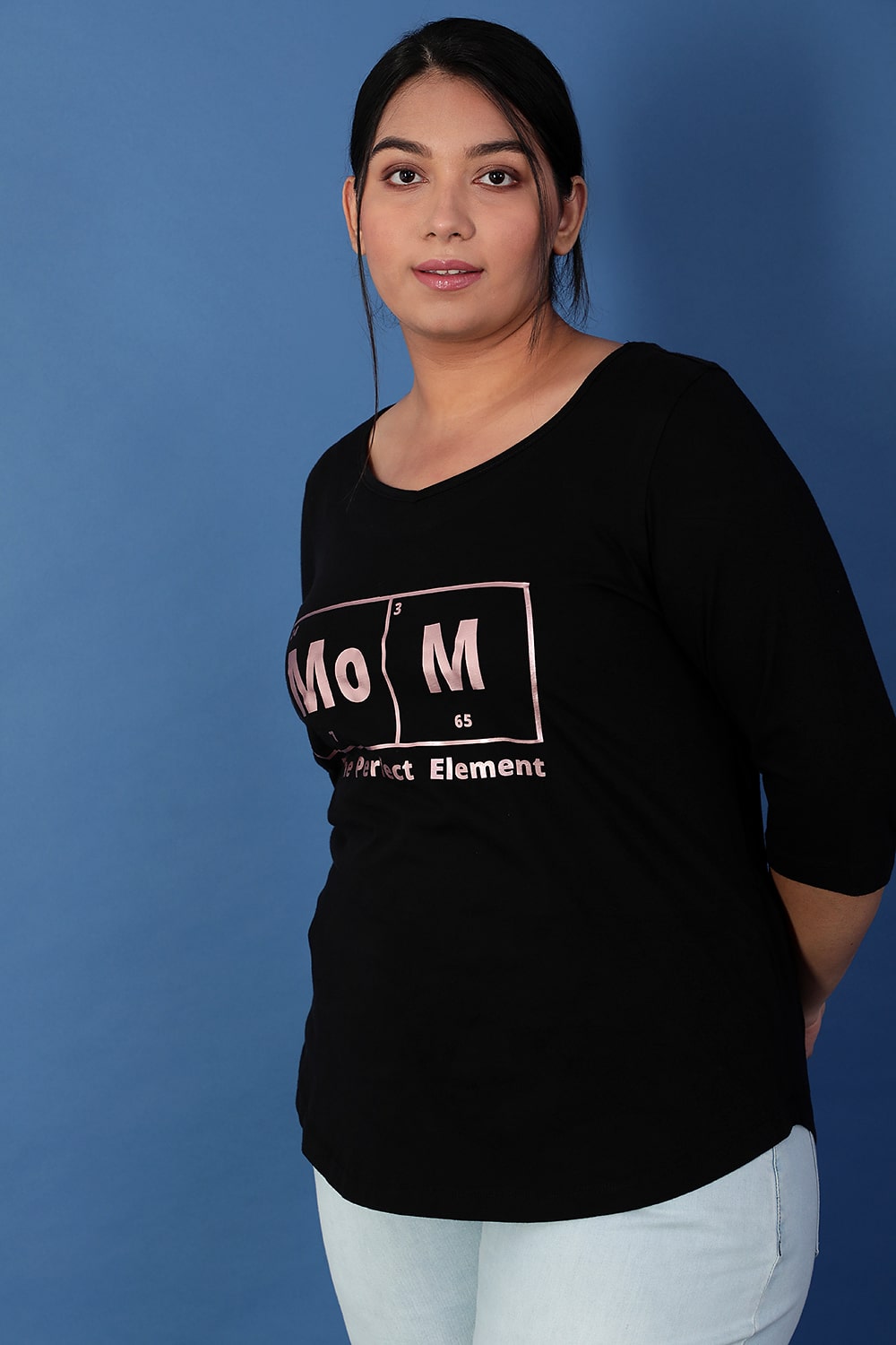 Plus Size Mom Perfect Element Black Tsirt