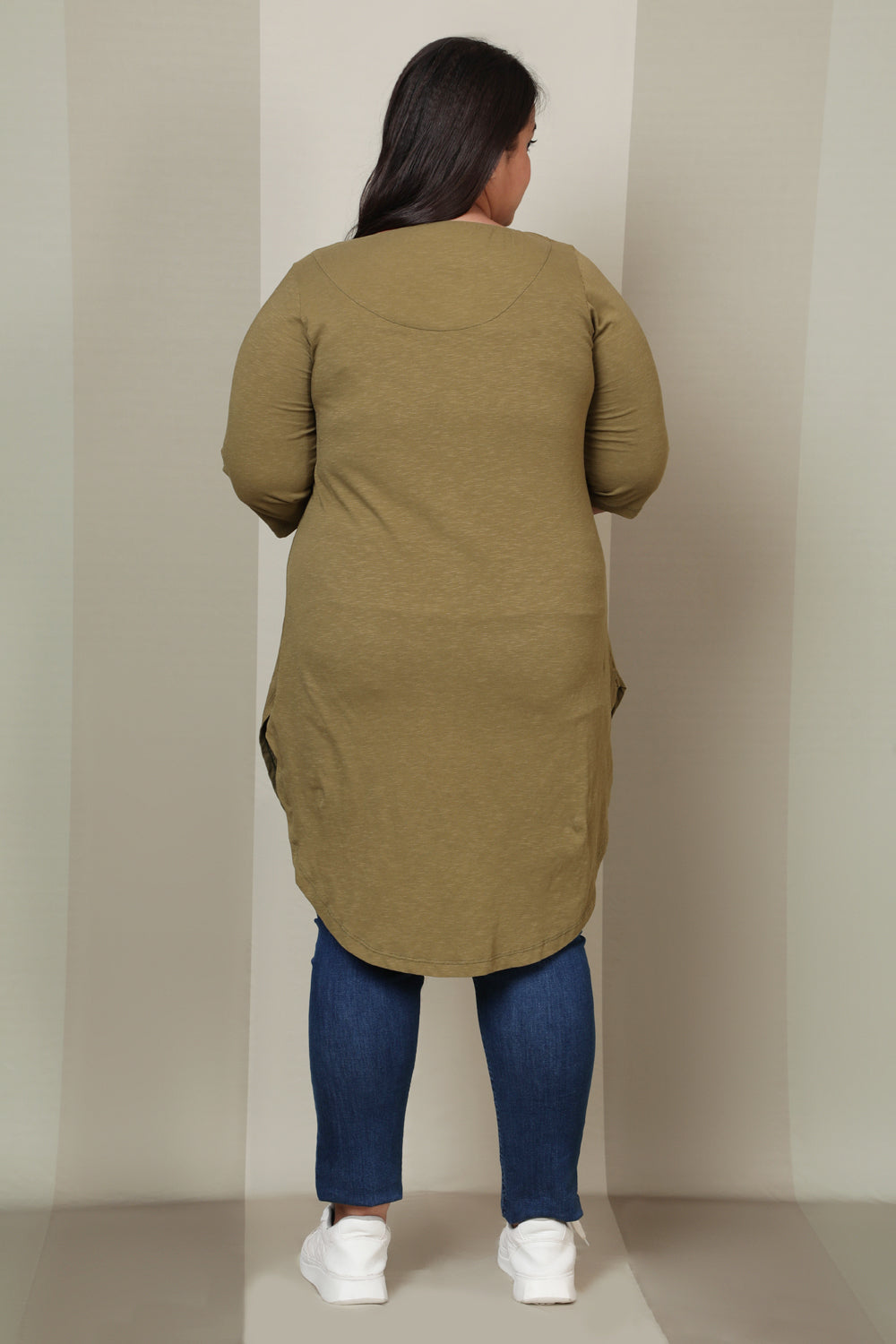 Comfortable Olive Longline Tshirt