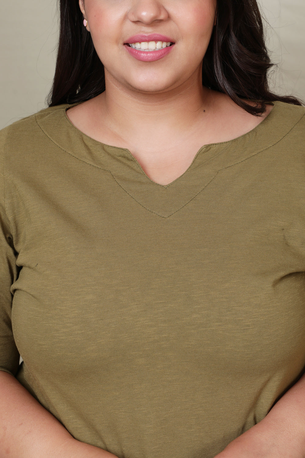 Olive Longline Tshirt for Women