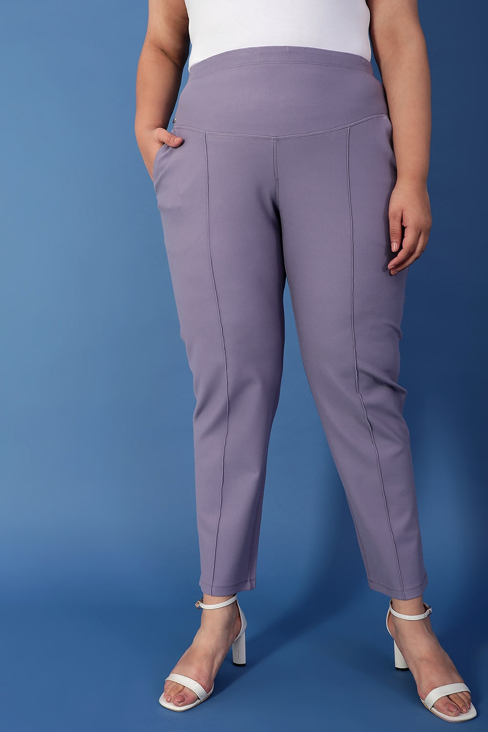 Slate Crease Seam Tummy Tucker Pants