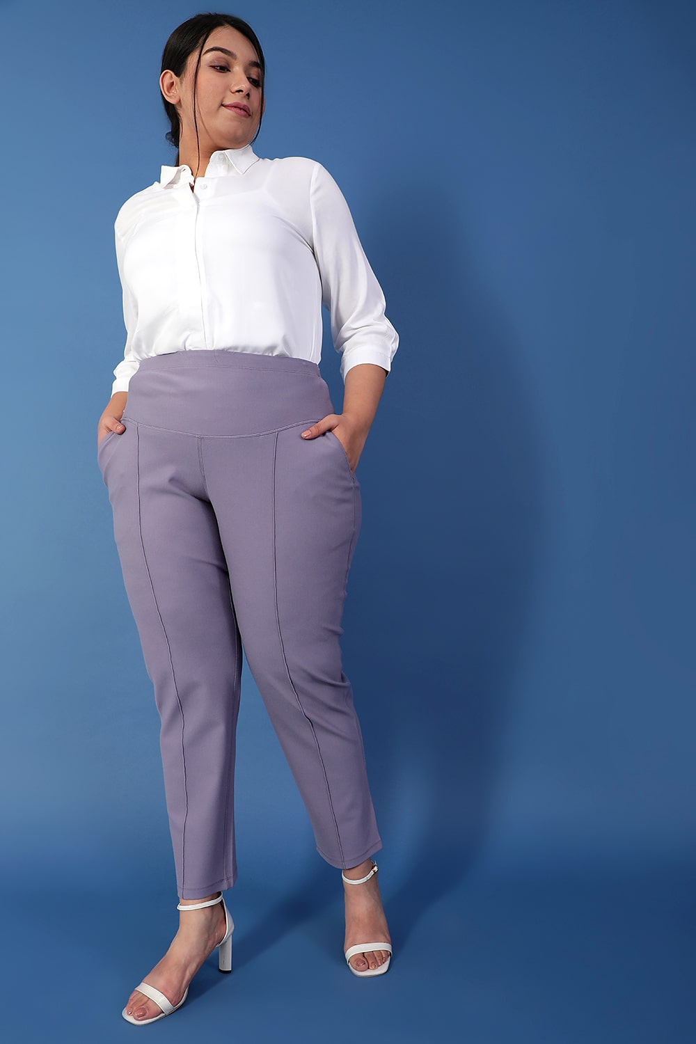 Buy Slate Crease Seam Tummy Tucker Pants