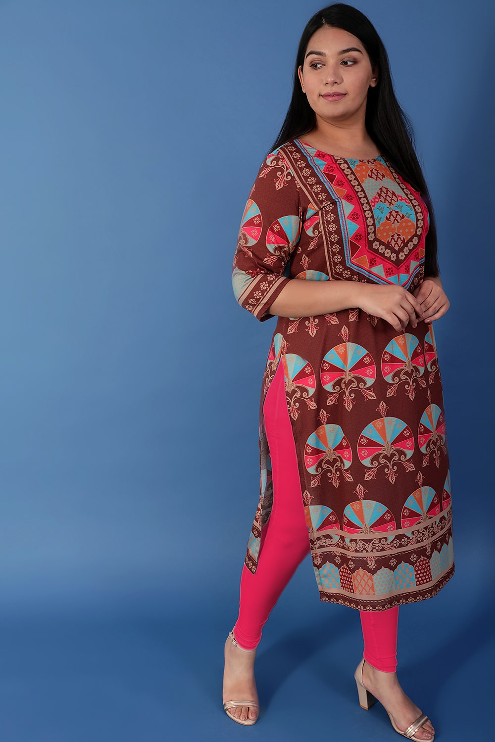 Brown Color Saga Ethnic Kurta for Women