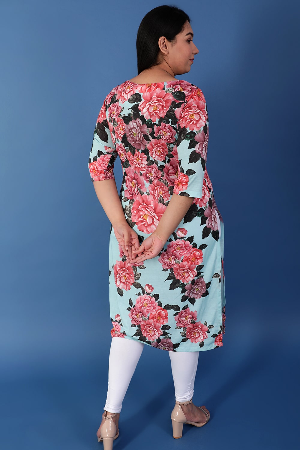 Comfortable Blue Floral Poetry Kurta