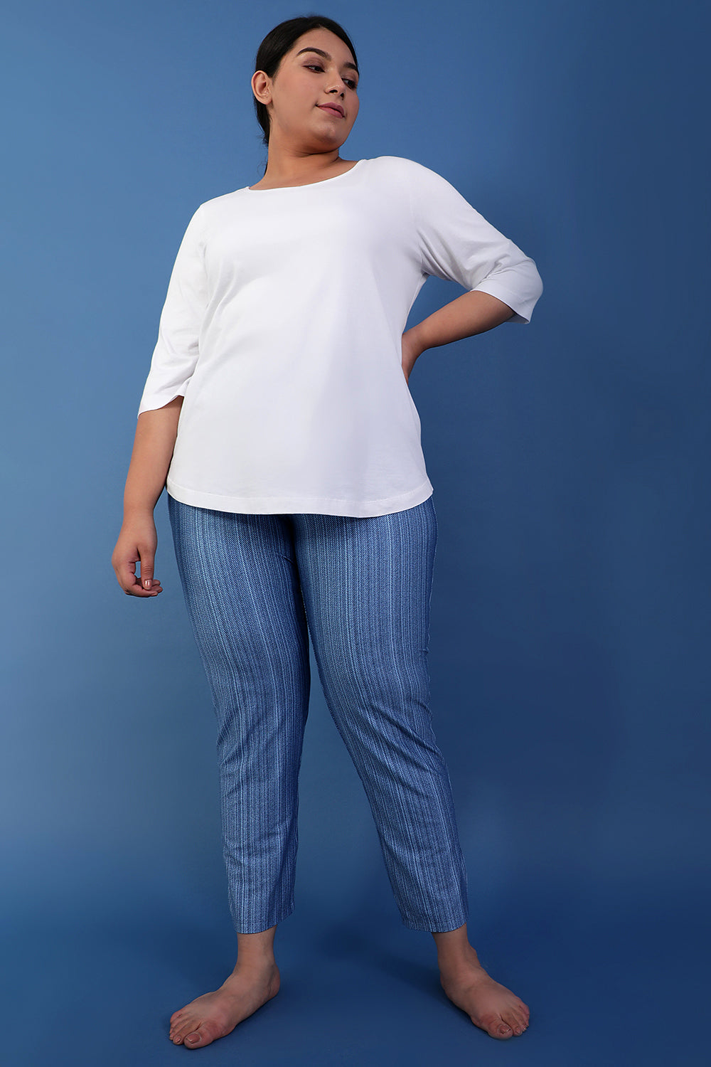 Plus Size Blue Denim Inspiration Lounge Pants