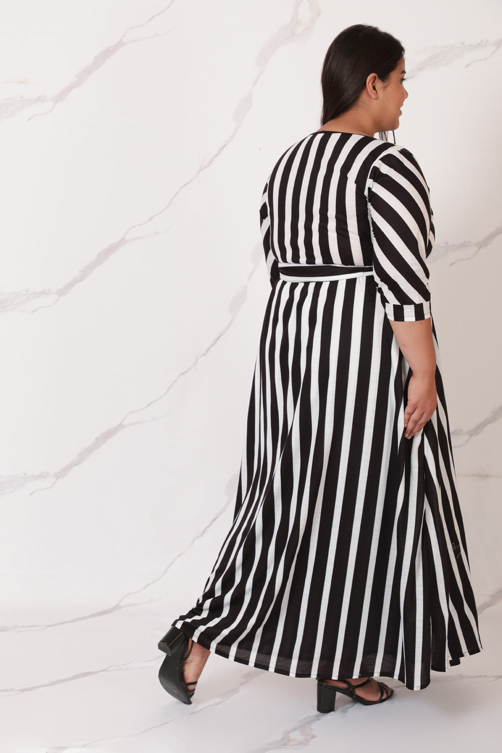 Comfortable Magical Stripes True Wrap Dress