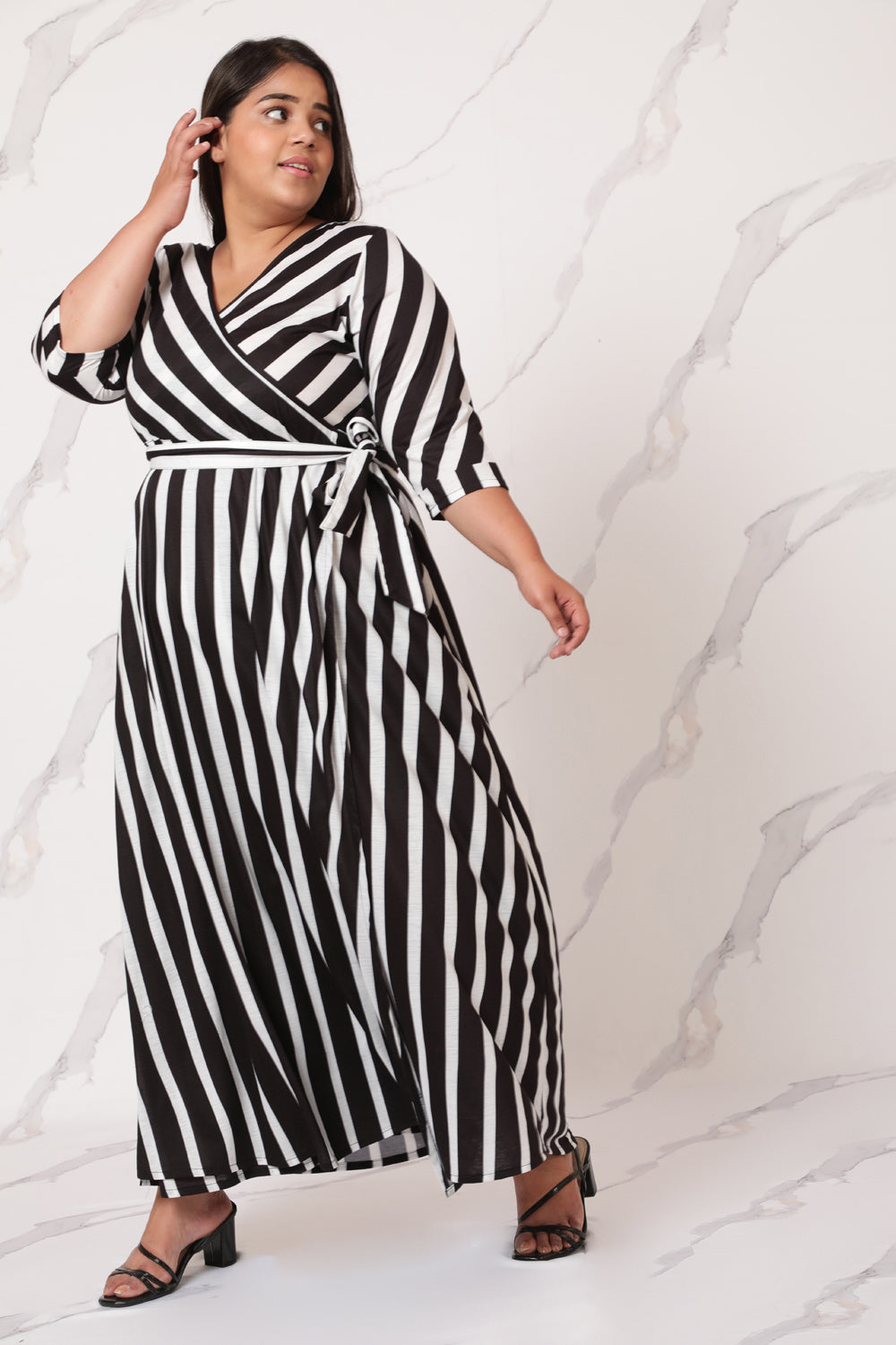 Plus Size Magical Stripes True Wrap Dress