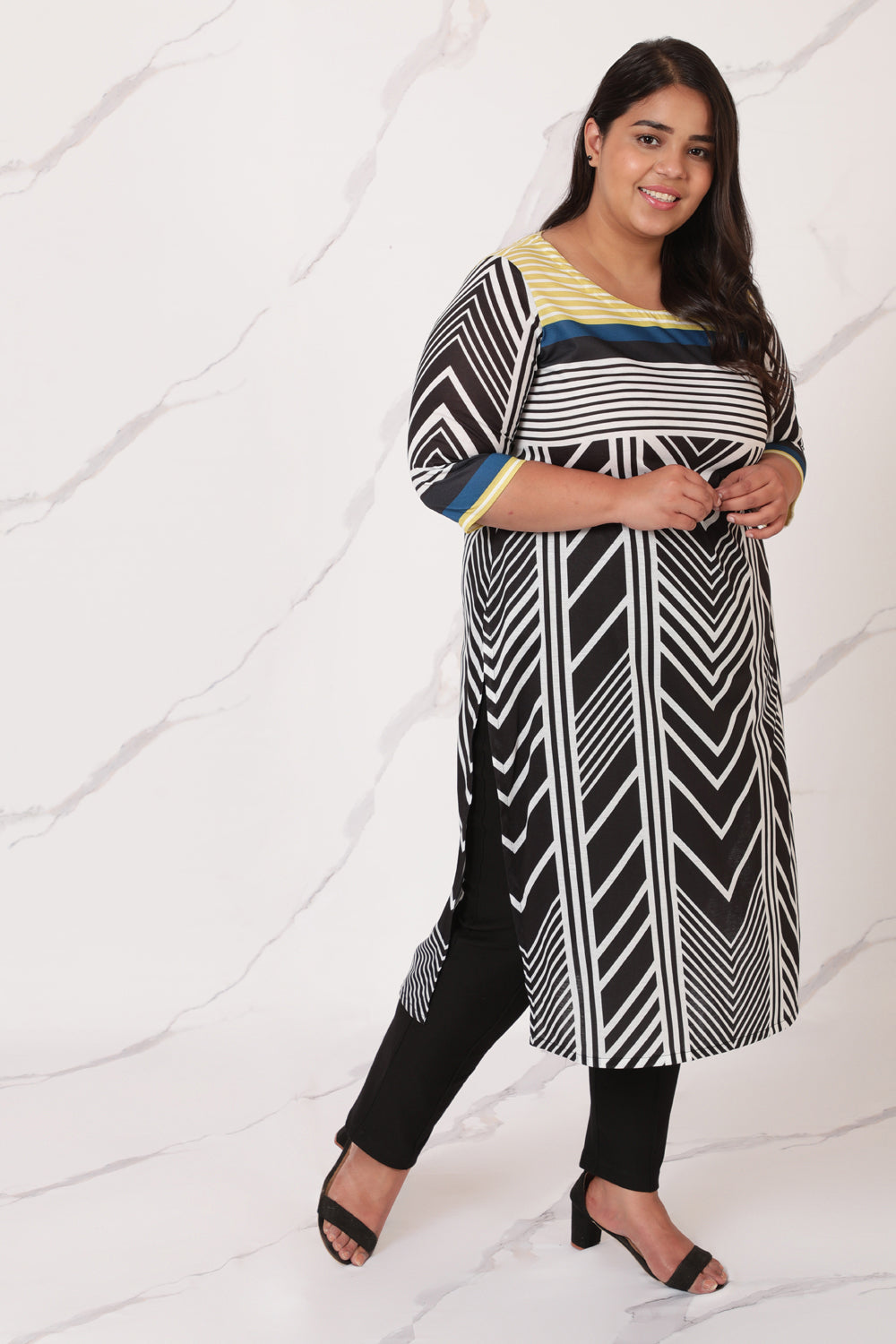 Monochrome Magic Printed Kurta