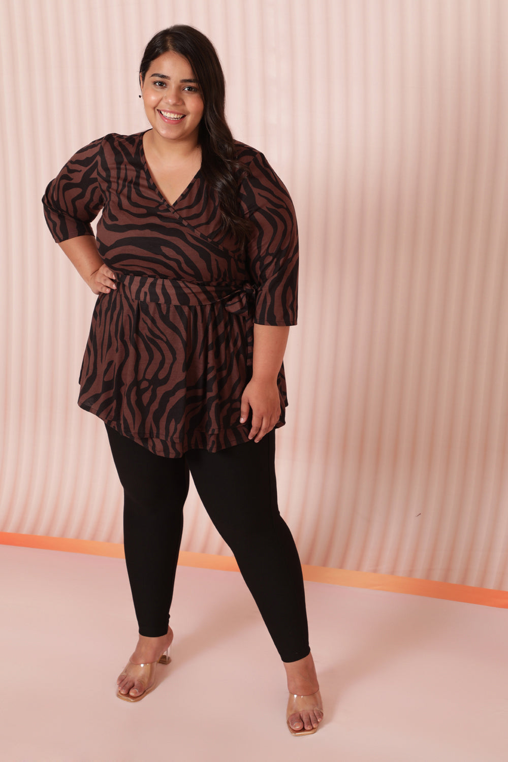 Buy Bronze Tiger Printed Wrap Top