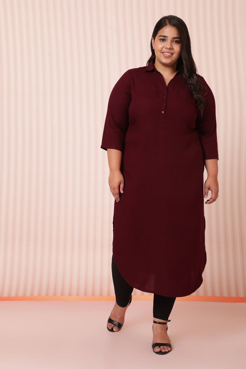 Buy Plus Size Plum Kurta