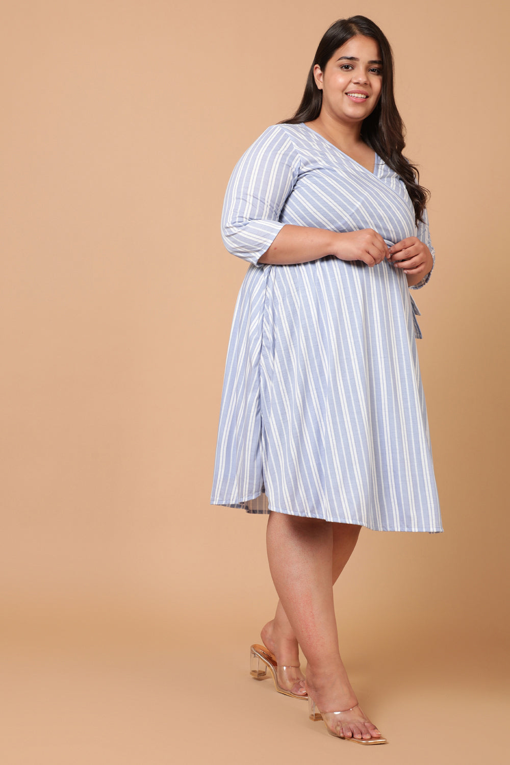 Plus Size Cool Blues True Wrap Dress
